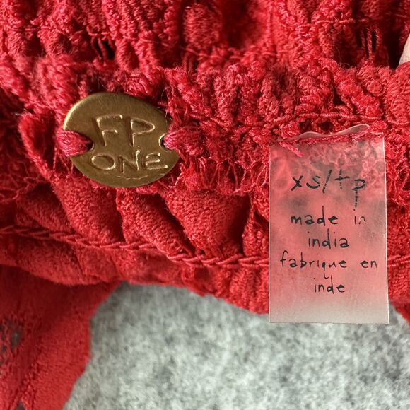 Free People Adella Lace Slip Dress Womens XS Lipstick Combo Purple Red Boho NEW - Picture 10 of 13